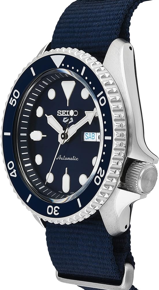 Seiko 5 Sports Automatic SKX Blue Dial Blue NATO Strap Watch For Men - SRPD51K2 - Image 4